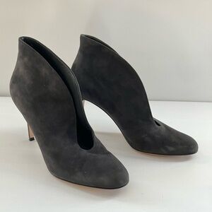 Gianvito Rossi Vamp Booties 3-inch heel Suede Gray 39.5